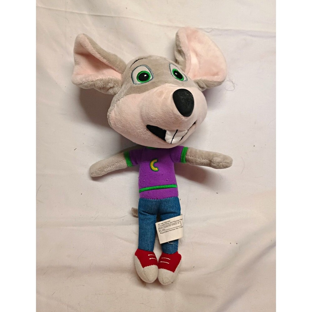 Chuck E Cheese Plush Mouse 12" Fun Express Purple Shirt Mascot Stuffed Toy